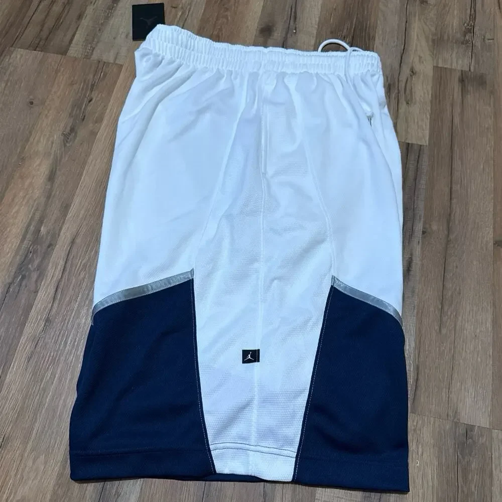 2008 Air Jordan White Navy Blue Basketball 253188-105 Y2K Shorts